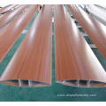 Wood grain treated aluminum extruded shutters